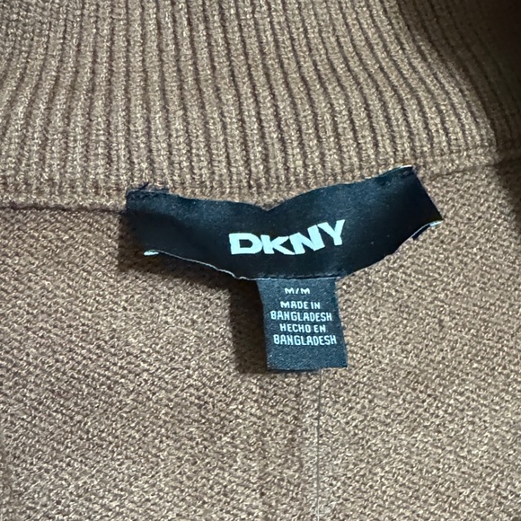 DKNY womenTan and Black Zip-Up Sweater - Picture 2 of 6